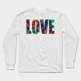 Word Art LOVE from original alcohol ink painting Long Sleeve T-Shirt